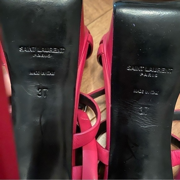 Yves Saint Laurent Bianca Platform Heels Sandals in Bright Pink Fuchsia • EU 37 - Picture 4 of 11